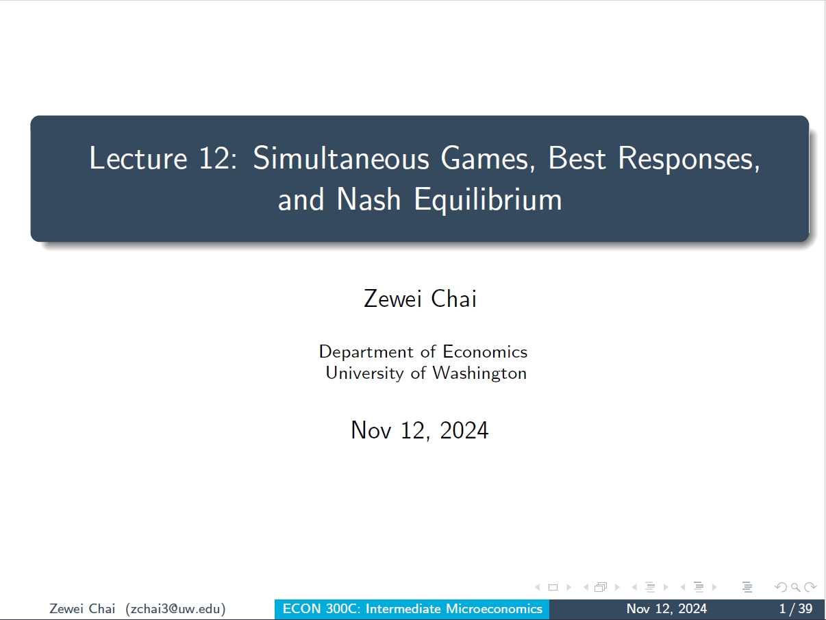 ECON 300 Lecture 12