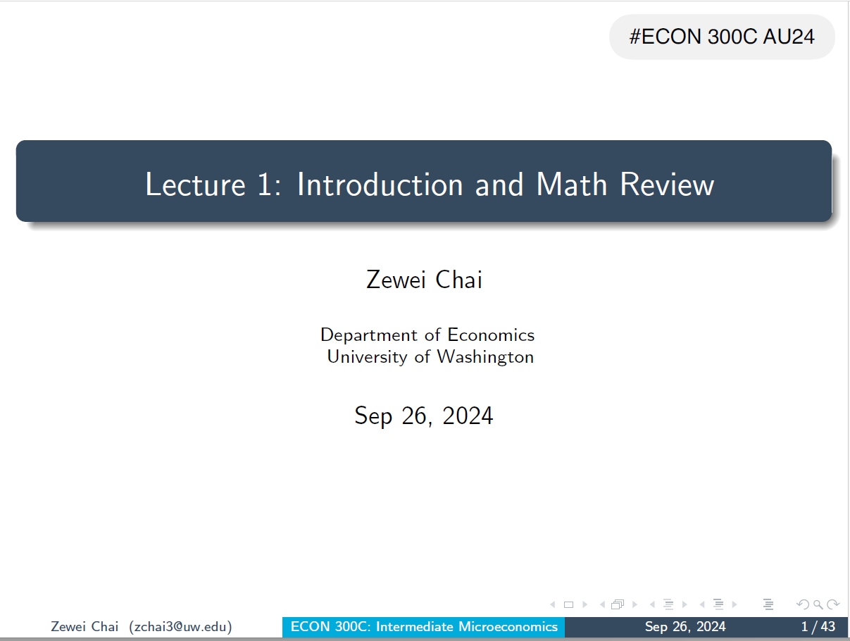 ECON 300 Lecture 1