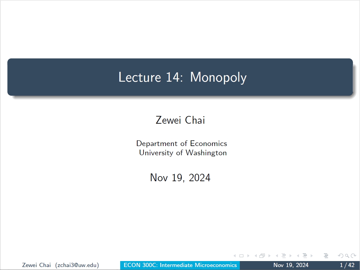 ECON 300 Lecture 14