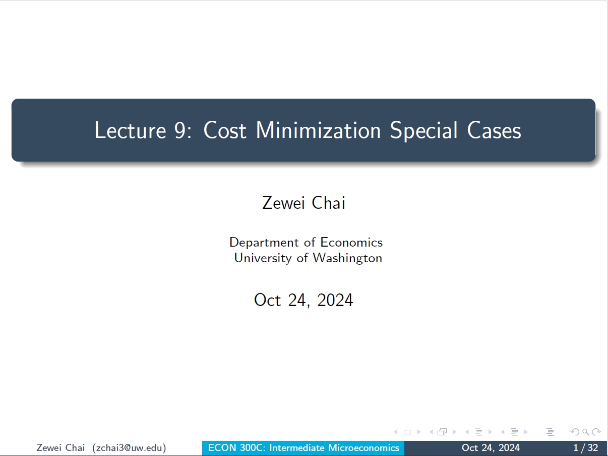 ECON 300 Lecture 9