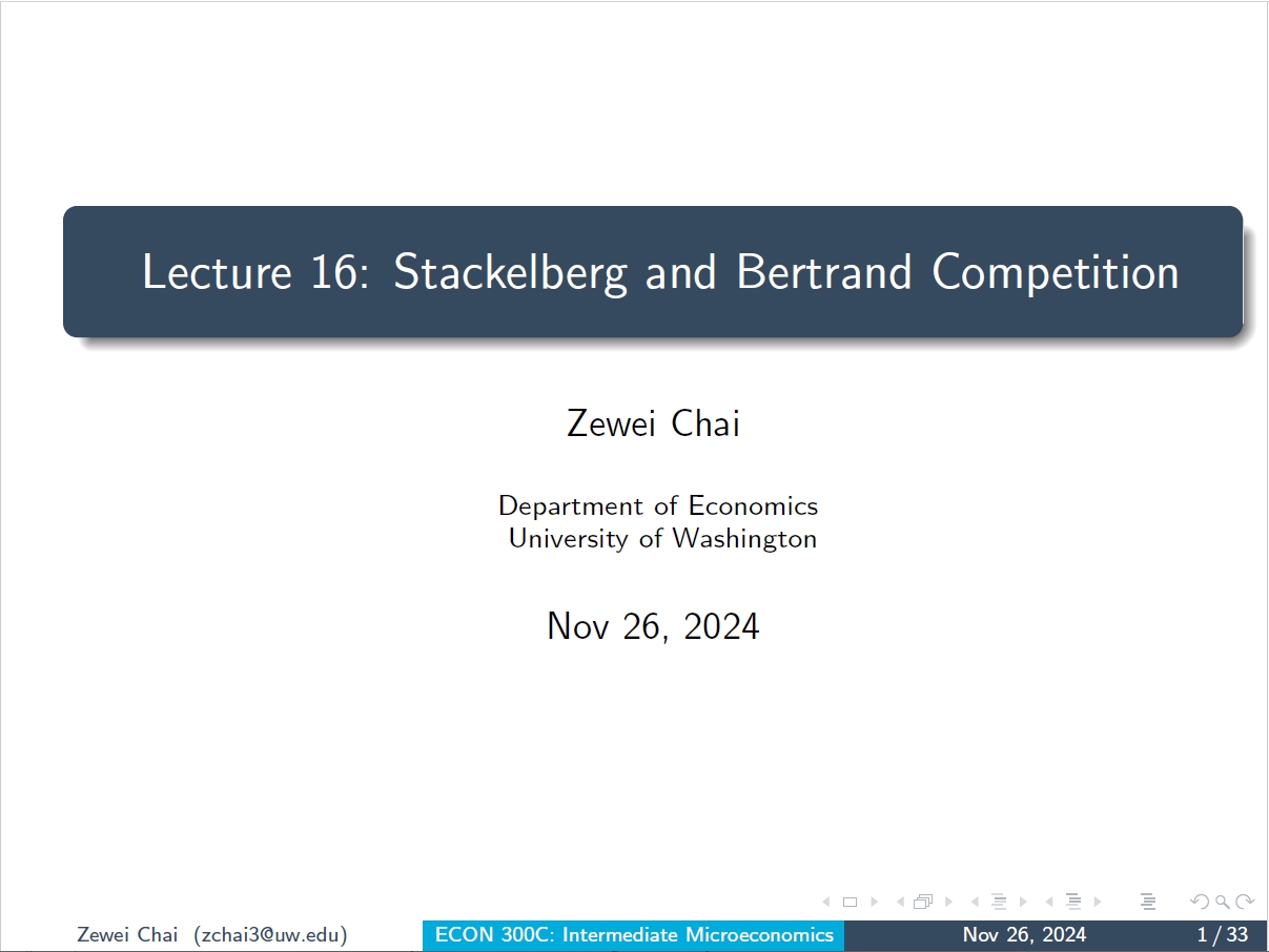 ECON 300 Lecture 16